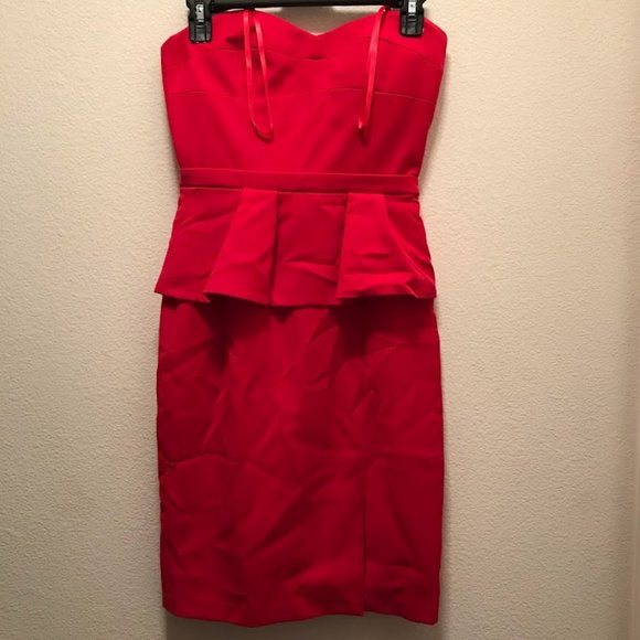 BCBGMAXAZRIA Women Red Pink Form-Fitting Dress Size 02 NEW - Picture 1 of 8